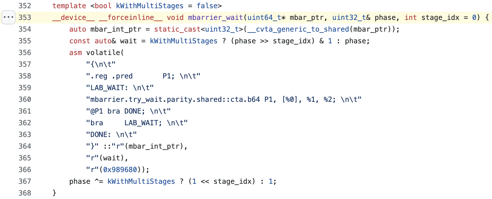 deep seek handwritten PTX with mbarrier.try_wait assembly