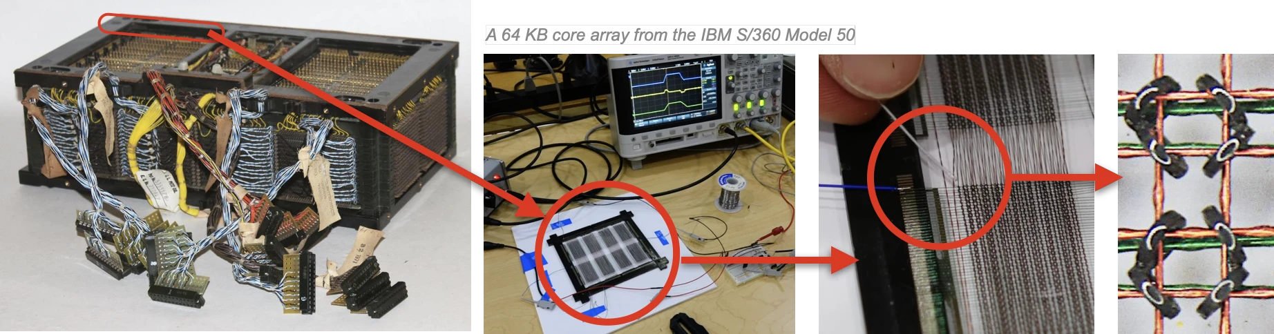 Inside the 64 KB core array from the IBM S/360 Model 50